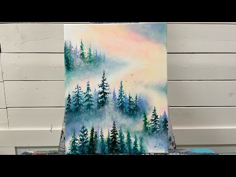 How To Paint MIST IN THE MOUNTAINS ~ Acrylic Tutorial