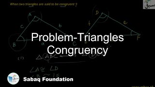 Problem-Triangles Congruency
