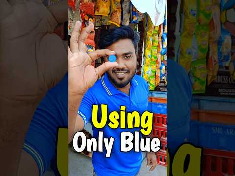 Using Only Blue things for 24 Hours 😱 #challenge #foodchallenge