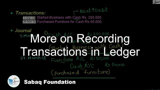 More on Recording Transactions in  Ledger