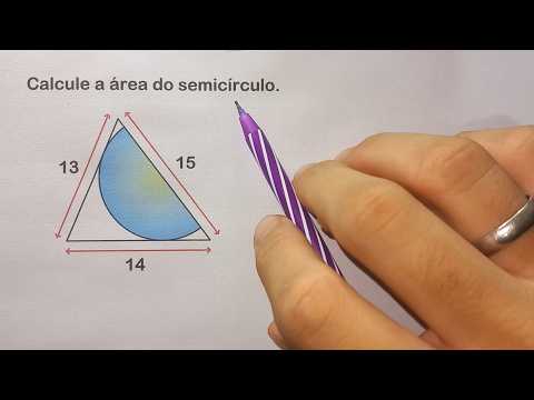 CALCULE A ÁREA DO SEMICÍRCULO