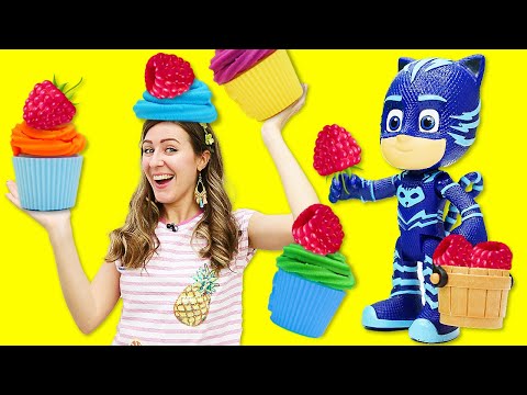 Preparando deliciosos cupcakes con los PJ Masks. Videos infantiles para niños