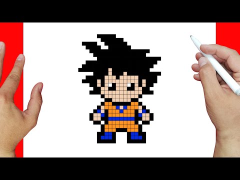 Truco para dibujar a Goku en Pixel Art Facilmente | Dibujos fáciles