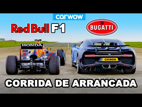 Bugatti Chiron vs Carro de F1 da Red Bull: CORRIDA DE ARRANCADA
