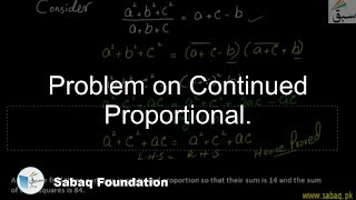 Problem-Continued Proportion