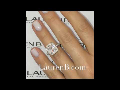 2.70 ct Radiant Cut Moissanite Halo Design