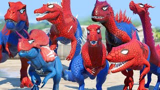 Khủng Long Bạo Chúa Siêu Nhân Nhện T-ReX  chiến đấu với Khủng Long Spider Man - khung log