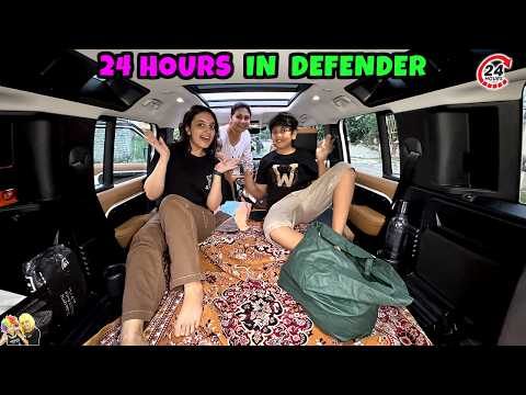 24 Hrs IN DEFENDER | Family Comedy Challenge | Full day in car | Aayu and Pihu Show