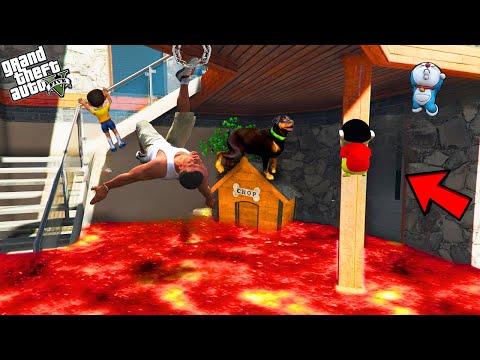 Shinchan and Franklin Tried The Impossible LAVA Challenge in GTA 5