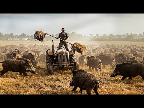 BIG PROBLEM ON THE FARM! Millions of wild boars invaded the fields. 44