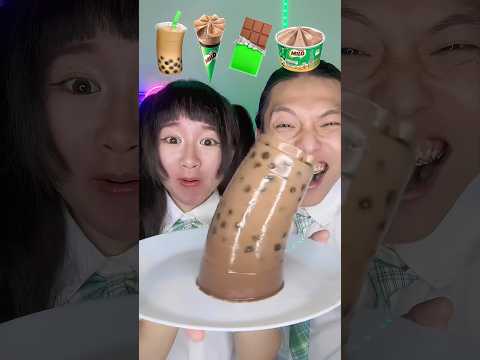 Milo Emoji Food Challenge ASMR 🥵bubble tea🧋Boba #asmr #funny #mukbang