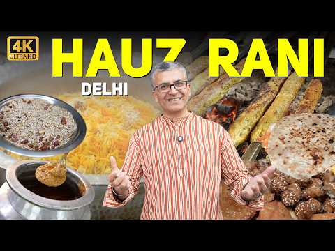 Delhi Hauz Rani Non Veg Street Food Tour l Rotiwale + Chicken - Nahari + Keema + Kali Mirch + kabab