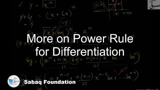 More on Power Rule for Differentiation