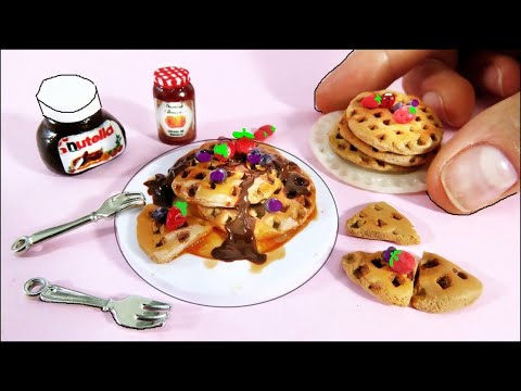 Haz una Miniatura Waffles Comidas para Muñecas Barbie Pastel Facil Manualidades DIY Craft Mini food