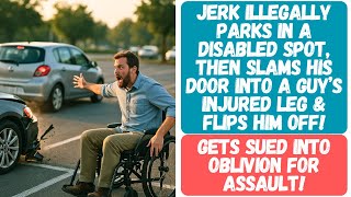 ENTITLED DRIVER HITS A DISABLED GUY THEN DESTROYS HIS CAR TRYING TO ESCAPE! GETS SUED INTO MARS!!!