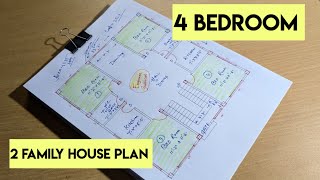 Best 4 bedroom house plan II 33 x 38 new floor plan design II 4bhk ghar ka naksha