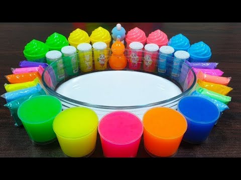 Rainbow clay ! Mixing clay and foam with homemade slime ! Relaxing Alex slime videos !!!