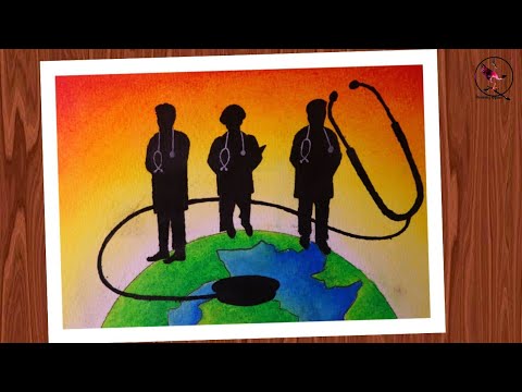 Doctors day drawing / National doctors day drawing easy / Doctors day poster drawing