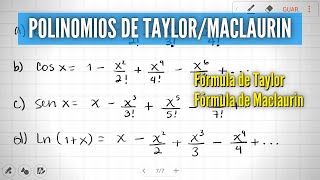 Polinomios de Maclaurin y Formula de Taylor | Ejercicios resueltos