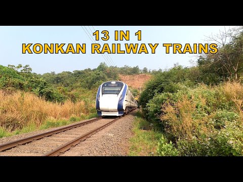 [13 in 1] Ultimate Speedster Konkan Railway Trains : Vande Bharat | Rajdhani | Jan Shatabdi | Tejas