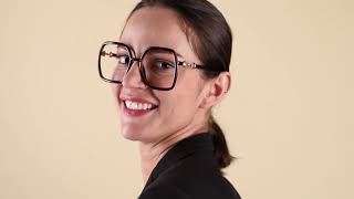 Gucci GG0890O 002 Geometric Havana Eyeglasses  display picture 2