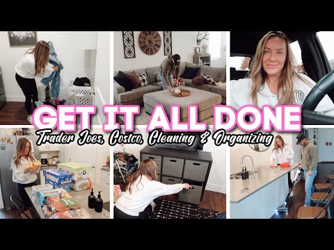 GET IT ALL DONE // trader joes grocery haul, cleaning & kids room organization