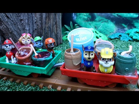 PATRULLA CANINA y el TREN del SLIME! PAW PATROL Challenge Patrulla de cachorros RETO THANOS