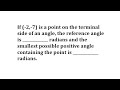 Understanding Reference Angles and Terminal Points
