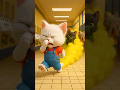 😱 OMG! The cat had uncontrolled diarrhea and fart after eating banana it by the mouse #ai #cat #cute
