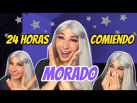 24 HORAS COMIENDO MORADO 💜😱🔥. (hice 💩 morada)