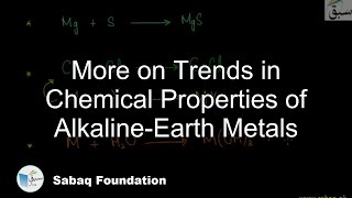 More on Trends in Chemical Properties of Alkaline-Earth  Metals