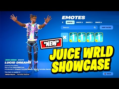 *NEW* Fortnite JUICE WRLD Skin Showcase & Lucid Dreams Emote