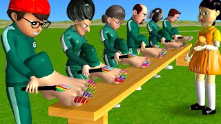 Scary Teacher 3D vs Squid Game Painting Glitter Nails Challenge Nice or Error Who's Boss