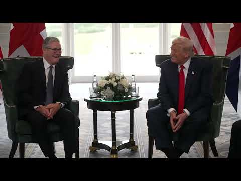 YouTube video thumbnail: Britain's Starmer and Trump Discuss Hunger in Gaza and Pressuring Putin to end Ukraine war