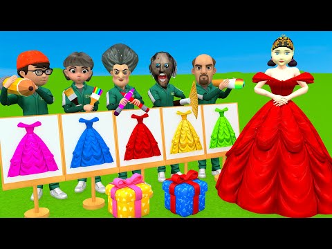 Squid Game vs Scary Teacher 3D Help Squid Doll Change Princess Dress vs Dressing Room 5 Challenger