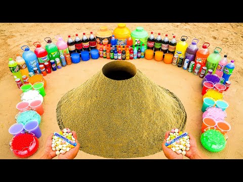 Big Volcanic Underground from Giant Mtn Dew, 7up & Many Coca-Cola and Fanta vs Mentos