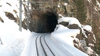 Trains Driver's View - Cab Ride Norway in Winter - 16 Tunnel - 2 Bridges ! very Beauty