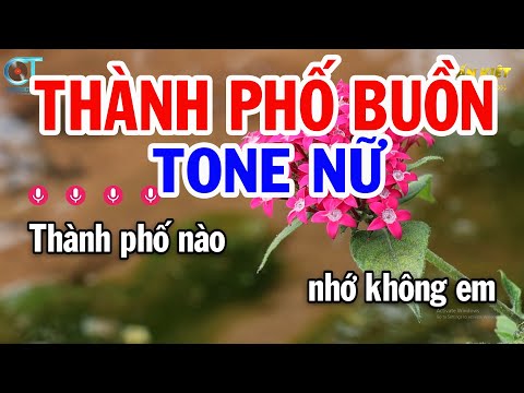 Karaoke Thành Phố Buồn Tone Nữ Bm | Nhạc Sống Tuấn Kiệt