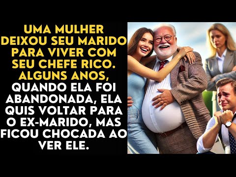 Uma mulher deixou seu marido para viver com seu chefe rico. Alguns anos, quando ela foi abandonada..