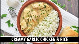 Creamy GARLIC Chicken & Rice | Quick & EASY 30-Minute Recipe