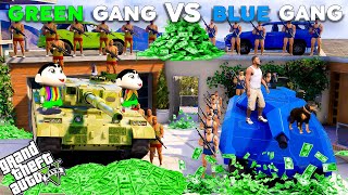 Shinchan Green Gang VS Franklin Blue Gang Tank Challenge In GTA 5!