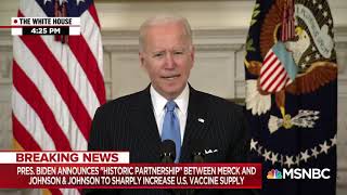 Biden says the U.S. will have enough vaccine supply "for every adult in America by the end of May."