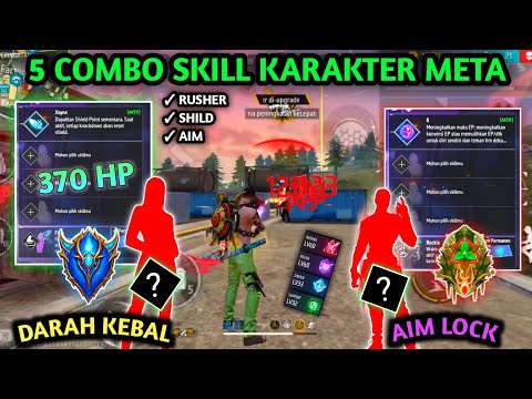 WAJIB TAU ‼️ TOP 5 RUSHER COMBO ( KOMBINASI SKILL KARAKTER RUSHER 2025 ) - FREE FIRE TERBAIK !!