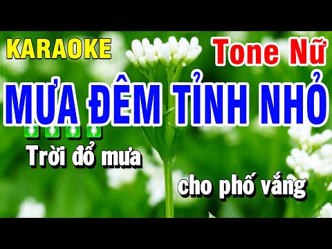 Karaoke Mưa Đêm Tỉnh Nhỏ Nhạc Sống Tone Nữ G#m | Beat Huỳnh Anh