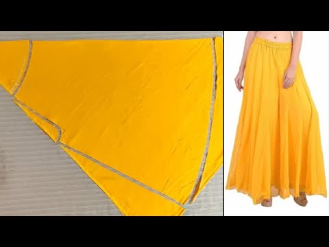 स्कर्ट प्लाज़ो बनाने का आसान तरीका || How To Make Skirt Plazo Cutting and Stitching in Hindi
