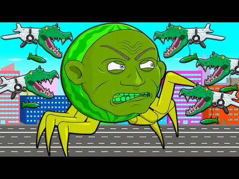 BOSS LIN GANG MELON SPIDER VS ARMY BOMBARDIRO CROCODILO! ITALIAN BRAINROT Cartoon Animation