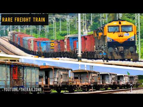 Mixed Goods Train with extremely rare 4 Wheel Caboose ( Brake Van ) | Indian Railways  #trainvideos