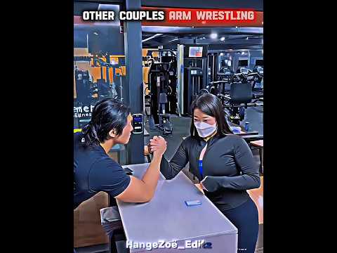 COUPLES ARM WRESTLING🤯#edit #troll #trollface