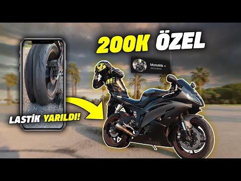 R6 ile 200 BİN ABONE ÖZEL LASTİK YAKTIM! | MOTOVLOG #130