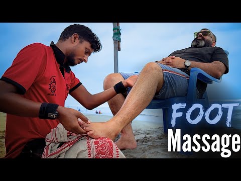Barber On Beach Side | My Leg Was Completely Hurt and After Leg Massage it Was Completely Healed